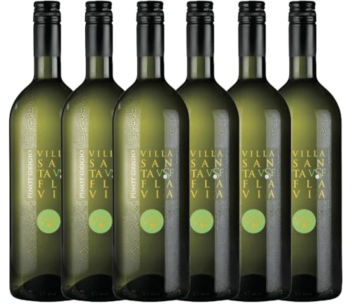 Pinot Grigio 1,0 l Villa Santa Flavia Weißwein 6 x 1l VINELLO - 6 x Weinpaket inkl. kostenlosem VINELLO.weinausgießer von Sacchetto