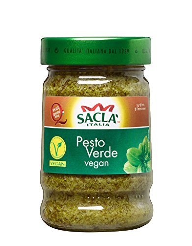 Saclá Pesto Verde, Vegan, Im Glas, Zum Verfeinern von Pasta und anderen Speisen, Servierfertig 190g von Sacla