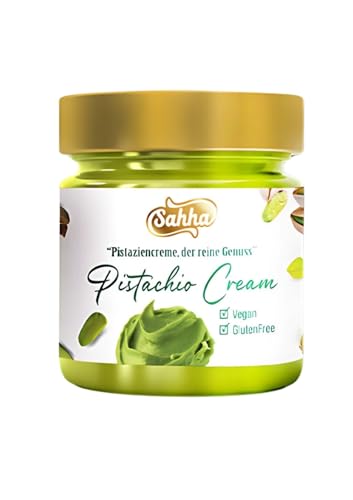 Sahha Natural Pistachio Cream, Glutenfrei, Farbstofffrei Vegan und nahrhaft 30% Pistazie 200g Leckere, gesunde und nahrhafte Frühstücks-Pistaziencreme von Sahha