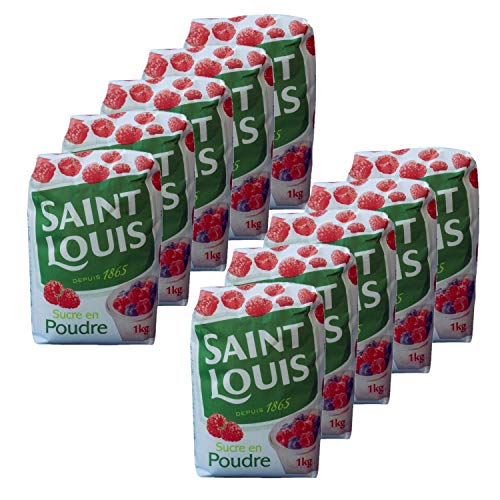 10 x Zuckerpulver – Saint Louis – Packung mit 1 kg von Saint Louis