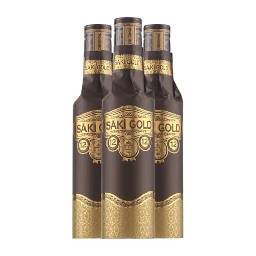 Anislikör Saki Raki Gold Drittel-Liter-Flasche 35 cl (Karton mit 3 Drittel-Liter-Flasche von 35 cl) von Saki Raki