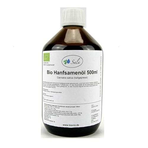 Sala Hanföl Hanfsamenöl kaltgepresst nativ BIO (500 ml Glasflasche) von Sala