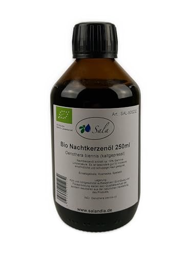 Sala Nachtkerzenöl kaltgepresst bio food grade (250 ml Glasflasche) von Sala
