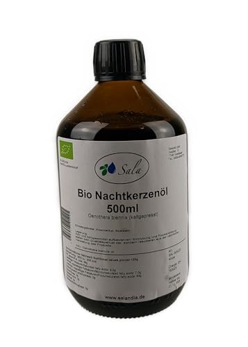 Sala Nachtkerzenöl kaltgepresst bio food grade (500 ml Glasflasche) von Sala