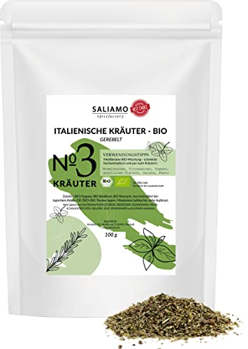 100g BIO Italienische Kräuter, gerebelt und getrocknet Gewürzmischung mit BIO Oregano, BIO Basilikum, BIO Rosmarin | Saliamo von Saliamo