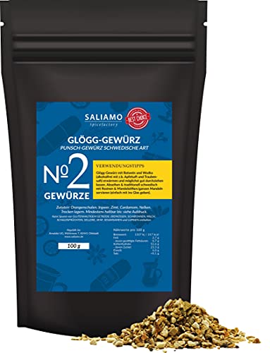 100g Glühweingewürz, Kinderpunsch, Punsch Gewürz schwedische Art "Glögg", mit Orangenschalen, Ingwer, Zimt, Cardamom und Nelken, Glühwein einfach selber machen | Saliamo von Saliamo