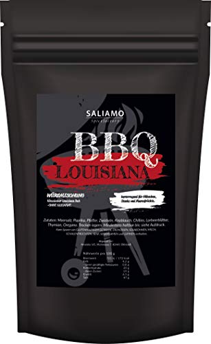 250g Barbecue Louisiana Rub, Gewürzsalz, Grillgewürz ideal zu Hähnchen, Steaks und Meeresfrüchte, mediterranes Gewürzsalz mit Zwiebeln, Knoblauch, Chillies | Saliamo von Saliamo