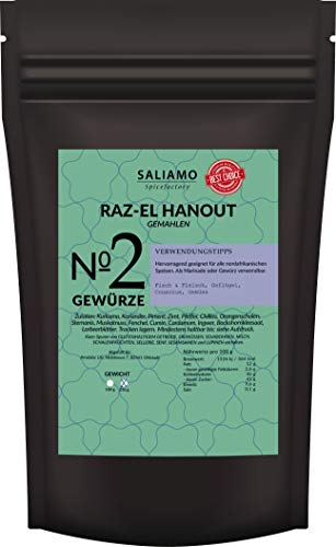 100g Raz el Hanout Gewürzmischung, Ras El Hanout, afrikanisches Gewürz, mild pikant marokkanische Spezialität für Couscous | Saliamo von Saliamo