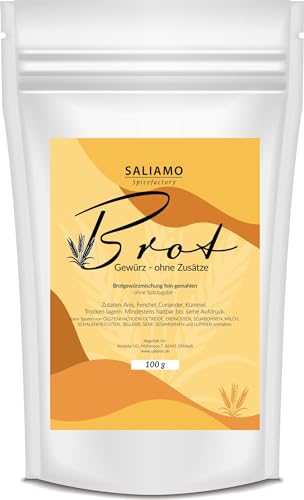 Saliamo | 100g Brot Gewürz gemahlen, für intensiv würzige Brote, 100% natürliche Zutaten, für herzhafte Brote, ohne künstliche Zusätze, kein Salz von Saliamo