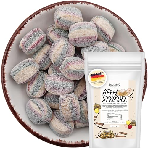 Saliamo | 200g Apfelstrudel Bonbons Weihnachten - weihnachtliche winterliche Retro Bonbon - hergestellt in deutscher Manufaktur - ohne Alkohol von Saliamo