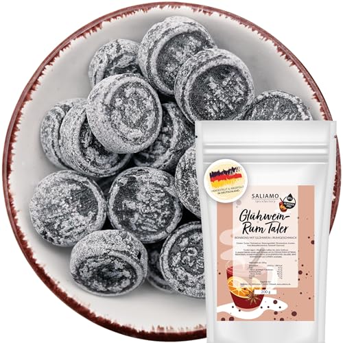 Saliamo | 200g Glühwein Rum Taler Bonbons Weihnachten - weihnachtliche winterliche Bonbon - hergestellt in deutscher Manufaktur - ohne Alkohol von Saliamo