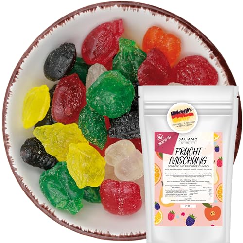 Saliamo | 200g Zuckerfreie Bonbons - Edelfrucht Bonbons Mischung - voller Geschmack ohne Zucker - Bonbon ohne Zucker - mit Isomalt - zuckerfrei - Deutsche Manufaktur von Saliamo