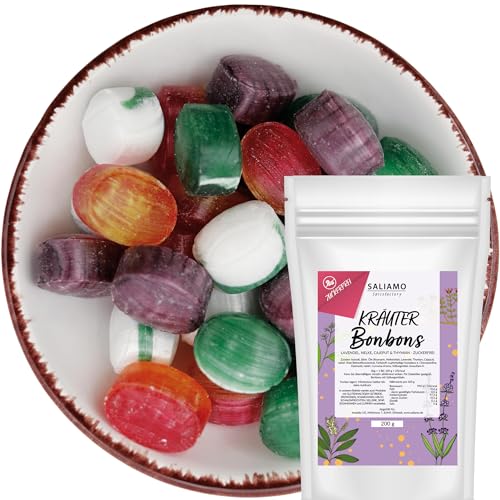 Saliamo | 200g Zuckerfreie Bonbons - Kräutermix Bonbons - voller Geschmack - Bonbon ohne Zucker - mit Isomalt - zuckerfrei - Deutsche Manufaktur von Saliamo