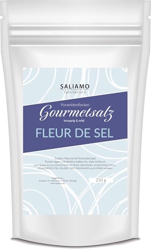 Saliamo | 250g Fleur de Sel - Meersalz - Pyramiden Salz - Fingersalz - "die Blume des Salzes", in Handarbeit abgeschöpft von Saliamo