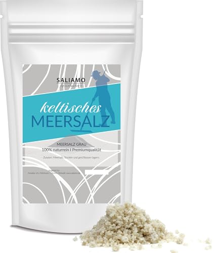 Saliamo | 900g graues Keltisches Meersalz | handgeschöpft | Meersalz grau aus Frankreich | unraffiniert & ohne künstliche Zusätze | grobes Salz (5000g) von Saliamo