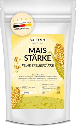 Saliamo | 900g Maisstärke Pulver | Speisestärke | Glutenfrei | zum binden und Soßen andicken | wiederverschließbar | (900 g) von Saliamo