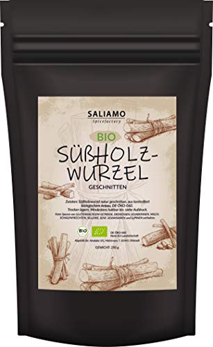 250g BIO Süßholzwurzel Tee, Süßholz, Süßholz-Wurzel getrocknet geschnitten, Ohne Zusatz von Geschmacksverstärkern, Konservierungsstoffen und künstlichen Aromen, | Saliamo von Saliamo