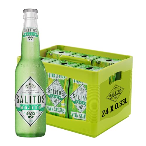 SALITOS MOJITO Flavoured Beer (24 x 0,33l) - 5% Vol. Mehrweg im Kasten – Spritzige Limette & frische Minze - 6 x 4er Pack von Salitos