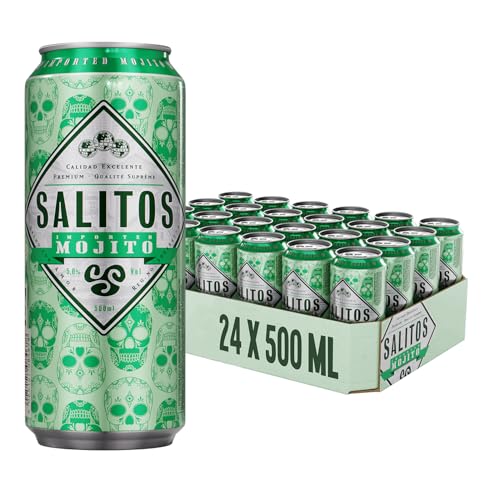 SALITOS MOJITO Flavoured Beer in Dosen (24 x 0,5l) – 5,0% Vol. – Erfrischender Mojito-Geschmack mit spritziger Limette, frischer Minze & feiner Rum-Note – Authentischer kubanischer Genuss von Salitos