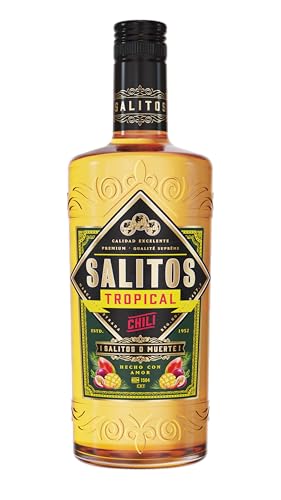 SALITOS TROPICAL CHILI (1 x 700ml) – 20% Vol. – Fruchtiger Likör mit Tequila, Mango & Chili – Exotischer Partyschnaps mit feiner Schärfe – Perfekt für Cocktails, Sommerdrinks & als Geschenk von Salitos