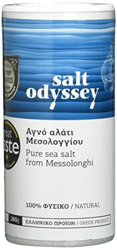 Salt Odyssey Griechisches Reines Meersalz aus Messolonghi 280g, 4er Pack (Total: 1.120 kg) von Salt Odyssey
