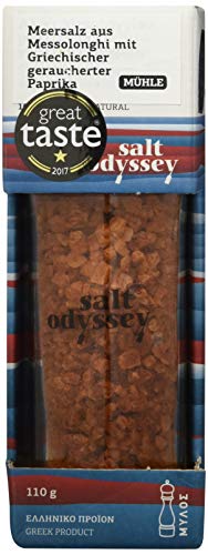 Salt Odyssey Grobes Meersalz mit geräuchertem Paprika Mühle 100g, 2er Pack von Salt Odyssey