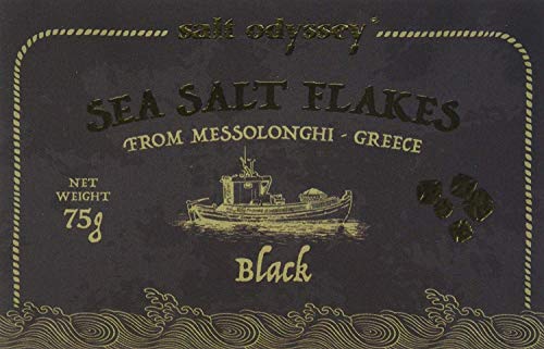 Salt Odyssey Schwarze Meersalzflocken mit Tintenfischtinte 75 g, 2er Pack von Salt Odyssey
