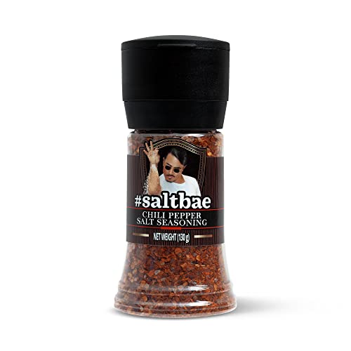 SaltBae® Chili Pfeffersalz Gewürzsalz - hochwertiges Salz für jeden Hobbykoch oder Grillmeister - ideal für eine Grillparty - bringen Sie SaltBae in Ihre Küche - 1 Stück Chili Pfeffersalz Salzgewürz von SaltBae