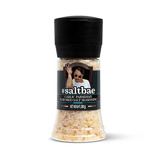 SaltBae® Knoblauch Parmesan Gewürzsalz - hochwertiges Salz für jeden Hobbykoch oder Grillmeister - ideal für eine Grillparty - bringen Sie SaltBae in Ihre Küche - 1 Stück Knoblauch Parmesan Salzgewürz von SaltBae