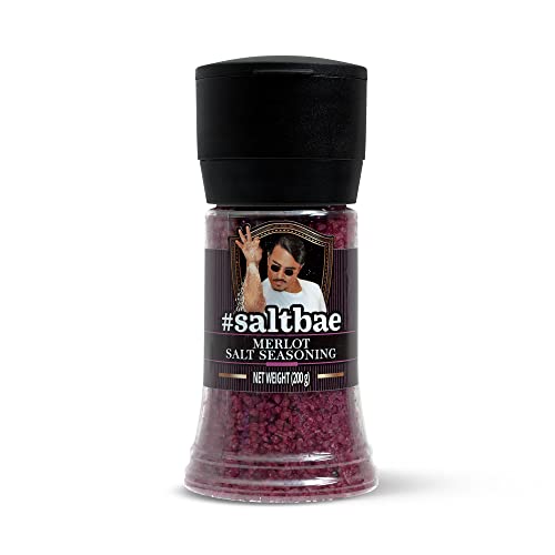 SaltBae® Merlot Gewürzsalz - hochwertiges Salz für jeden Koch oder Grillmeister - ideal für eine Grillparty - bringen Sie Salt Bae in Ihre Küche - 1 Stück Merlot Salzgewürz von SaltBae