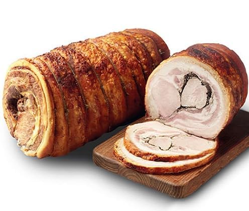 Porchetta Toskana aus dem Holzofen Italienischer gerollter Spanferkelbraten (3,5kg) von Salumeria di Monte San Savino