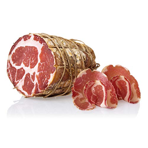 Coppa Artigianale Salumi Pasini® | Gewürzter Schweinenacken | Italienisches Schweinefleisch | Am Stück | 800 gr | Feiner Geschmack | Zum Schneiden für ein Käsesandwich von Salumi Pasini