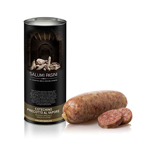 Vorgekochte Cotechino Wurst 500g Salumi Pasini® | Feiner Cotechino Italiano | Italienische Dosenwurst lange haltbar | Delikatessen Lebensmittel von Salumi Pasini