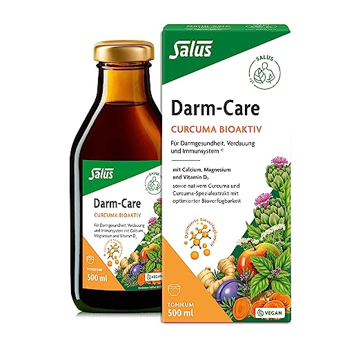 Salus Darm-Care Curcuma Bioaktiv - 1 x 500 ml Tonikum - für Darmgesundheit, Verdauung und Immunssystem - mit Calcium, Magnesium und Vitamin D3 plus Curcuma mit optimierter Bioverfügbarkeit von Salus