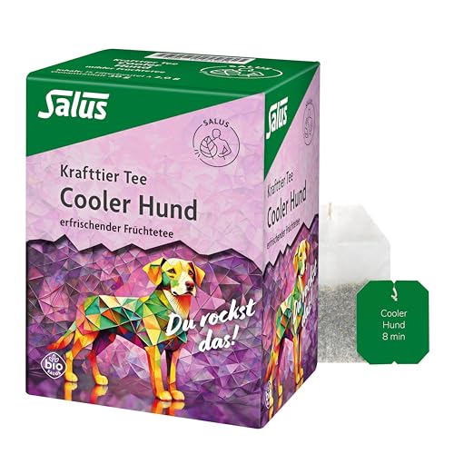 Salus - Krafttier Tee - Cooler Hund - 1x 15 Filterbeutel (30 g) - erfrischender Früchtetee mit Rosmarin - aromatisiert - bio von Salus