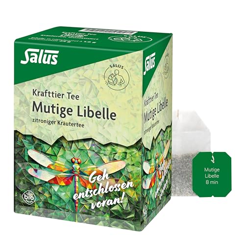 Salus - Krafttier Tee - Mutige Libelle - 1x 15 Filterbeutel (24 g) - zitroniger Kräutertee - mit Johanniskraut - aromatisiert - bio von Salus