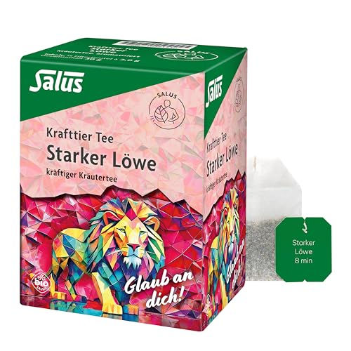 Salus - Krafttier Tee - Starker Löwe - 1x 15 Filterbeutel (30 g) - kräftiger Kräutertee mit Moringa - aromatisiert - bio von Salus