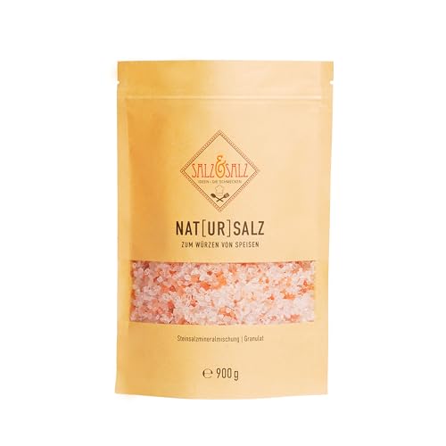 Salz & Salz Premium [Himalaya Salz] Grob & Salz Fein 400g & 900g – Steinsalz aus Pakistan ohne Zusätze – Natursalz Unbestrahlt für Salzmühle und Genießer - Rosa Kristallsalz, Ursalz, Steinsalz von Salz & Salz