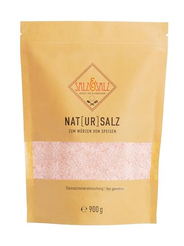 Salz & Salz Premium [Himalaya Salz] Grob & Salz Fein 400g & 900g – Steinsalz aus Pakistan ohne Zusätze – Natursalz Unbestrahlt für Salzmühle und Genießer - Rosa Kristallsalz, Ursalz, Steinsalz von Salz & Salz