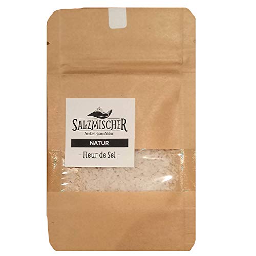 Fleur de Sel de Guérande von Salzmischer Feinkost (Bretagne/Frankreich) Fingersalz Meersalz traditionell handgeerntet (5g) von Salzmischer