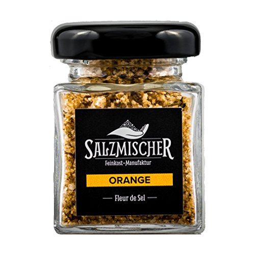 Salzmischer Salzmischung / Gewürzmischung 35g im Glas "Orangensalz" (Fleur de Sel de Guérande mit getrockneten Orangen, Zitronengras, Kardamom, Koriander und Zimt) von Salzmischer