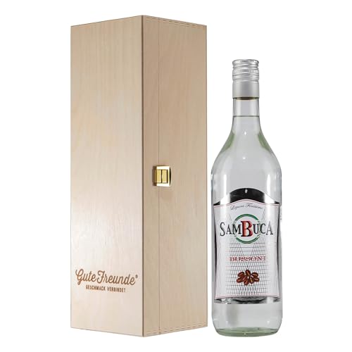 Bussoni Sambuca Anislikör mit Geschenk-Holzkiste von Sambuca