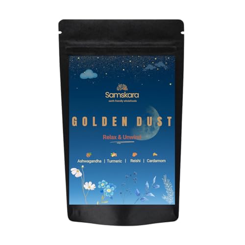 Samskara Golden Dust-Superfood-Mischung, Kurkuma, Adaptogene und Gewürze für Wohlbefinden, Gleichgewicht und Glanz, 160 g von Samskara