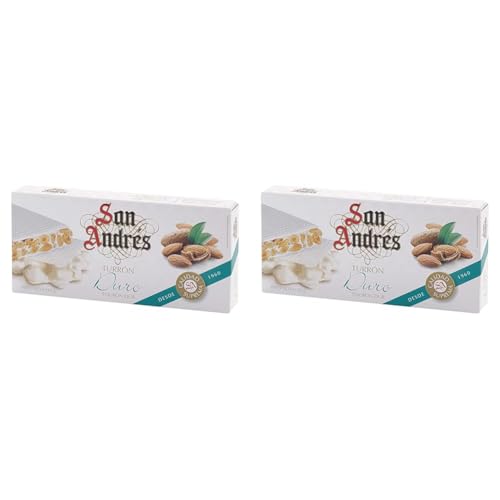 San Andrés Crunchy Almonds Turron - Knuspriger Mandelturrón, 150 g (Packung mit 2) von San Andrés