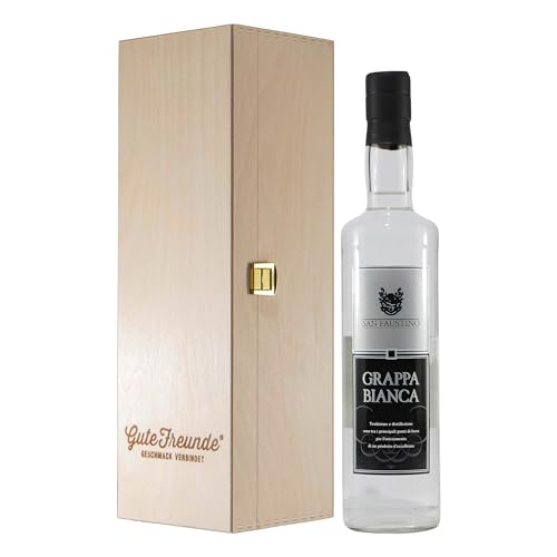 San Faustino Grappa Bianco mit Geschenk-Holzkiste von San Faustino