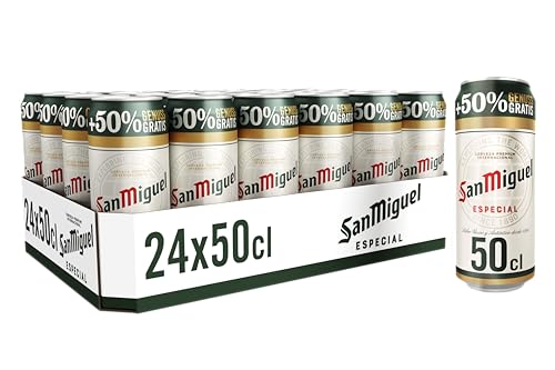 San Miguel Especial Dose Overfill + 50 Prozent Gratis DPG Bierpaket, EINWEG (24 x 0.5 l) von San Miguel