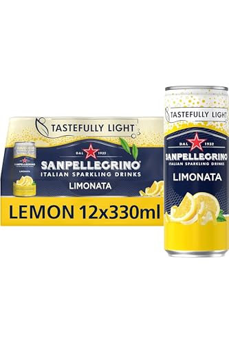 San Pellegrino Italian Sparkling Drinks Geschmackvoll leicht sprudelnde Zitrone Softdrink in Dosen, 12 x 330 ml | 73.000 Cals pro Dose von San Pellegrino