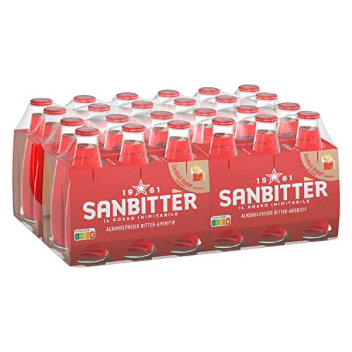 Sanbittèr | Alkoholfreier Aperitif aus Italien | Bittersüß-herbes Aroma | Aus Zitrusfrüchten und feinen Alpenkräutern | Für Mixgetränke | Von der Kultmarke San Pellegrino | 24er Pack (24 x 98ml) von San Pellegrino