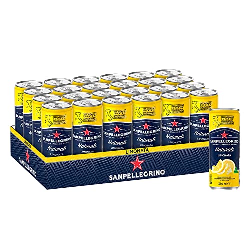 24x San Pellegrino Limonata Limonade 100% Natürliche Inhaltsstoffe Alkoholfreies Getränk Kohlensäurehaltiges Erfrischungsgetränk auf Basis von Zitronensaft 16% Einwegdose 330ml von San Pellegrino