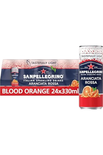 San Pellegrino Italian Sparkling Drinks Geschmackvoll leicht sprudelnde Blutorange Konserven, Erfrischungsgetränk, 24 x 330 ml, 69 K Cals pro Dose von San Pellegrino